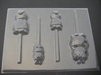 528sp Pepper Pig Mom Dad Brother Chocolate or Hard Candy Lollipop Mold